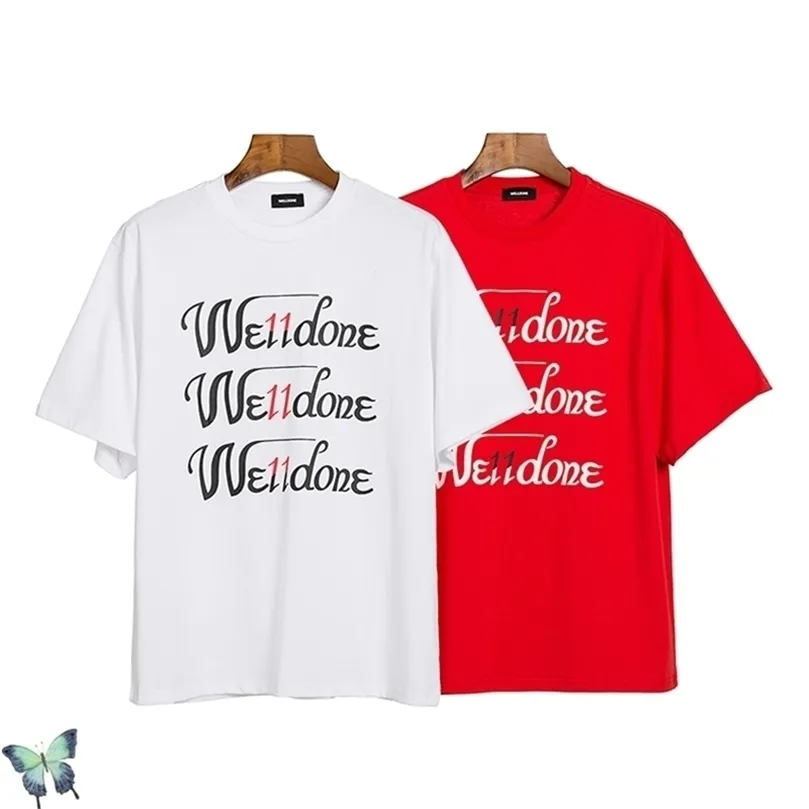 Summer WellDone Digital Printing Loose T-shirts We 11 Done T-shirt Men Women High Street Washed T Shirt Fast 210420