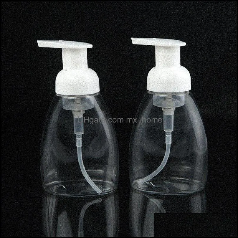 300ML 250ML hand sanitizer foam bottle Fan- shaped transparent plastic Pump Bottle for cosmetics lotion disinfection water etc