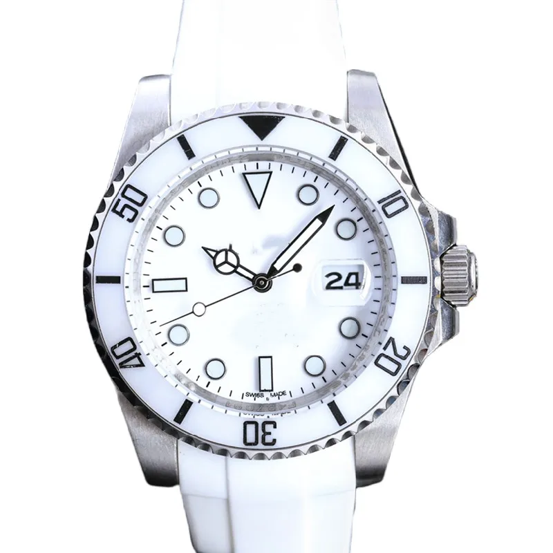 남성 자동 기계식 세라믹 시계 41mm 스테인리스 스틸 슬라이딩 버클 수영 사파이어 빛나는 시계 U1 공장 Montre De Luxe Movement Watches 116610 시계