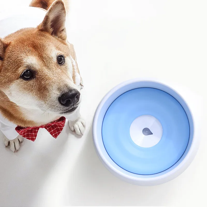 Pet Dog Floating Bowls Not Wetting Mouth AntiSpill Drinking Water Feeder Plastic Cat Bowl Y200917