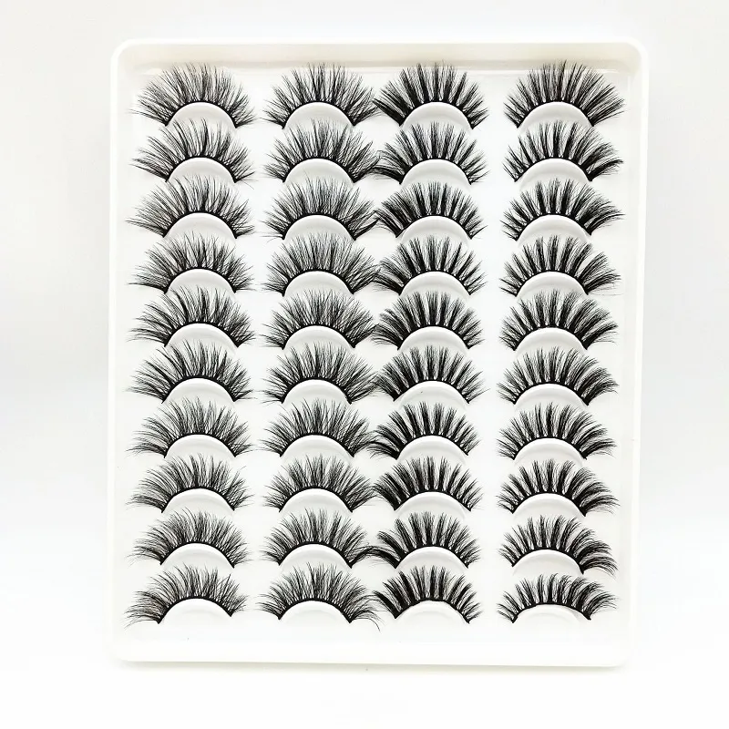 cils 20 paires 3D Faux Mink Lashes Faux Cils Naturels Volume Dramatique Extension de Cils Maquillage épais