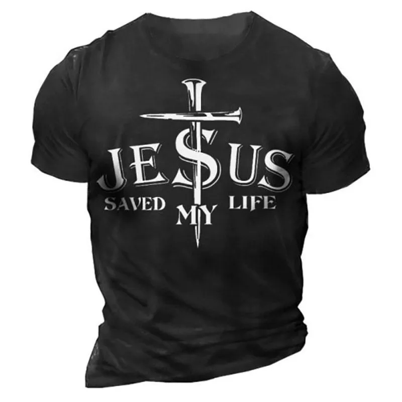 Men's T-Shirts Vintage T Shirt For Men 3D Templar Jesus Print Camiseta American Short Sleeve O Neck Summer Oversized 2022 ClothingMen's