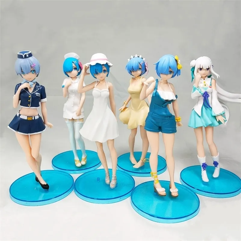 6 stili 16,5 cm Anime ReLife In A Different World From Zero Rem Ram Maid Girl PVC Action Figure Collection Model Toys 220707
