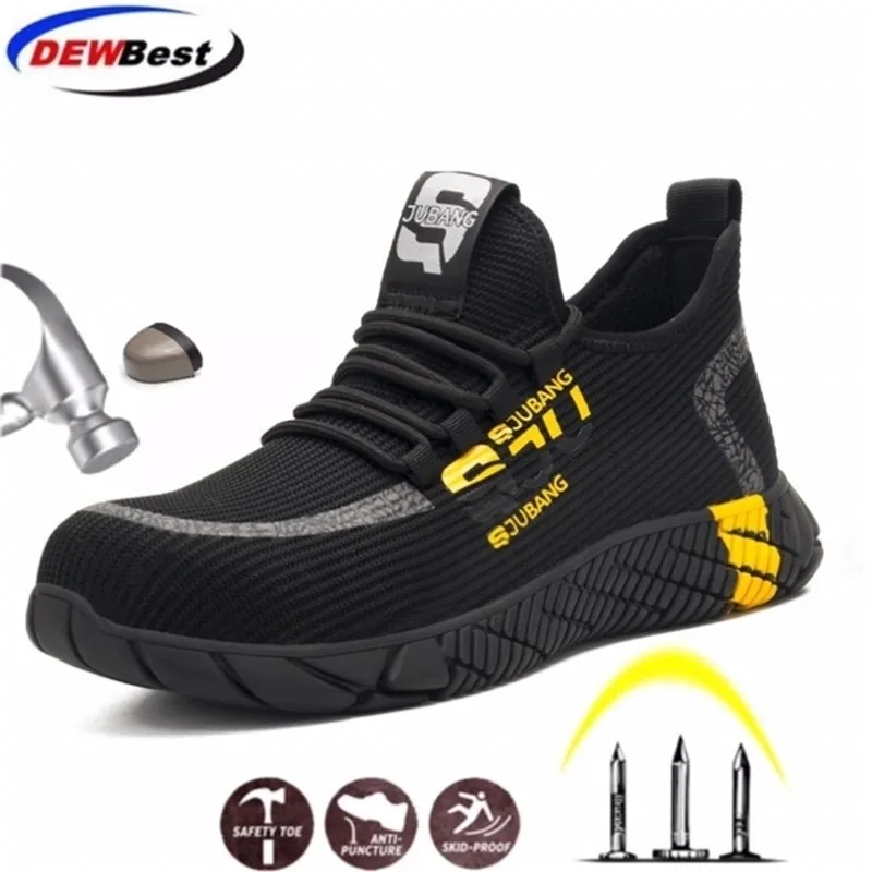 DEW For Indistructible Antismashing Steel Cap Safety Stivali di sicurezza da uomo Scarpe da lavoro Sneakers Y200915