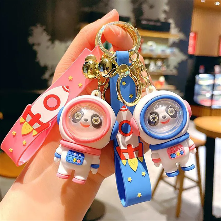 Cartoon Panda Astronaut Straps KeyChain Handbag Pendant Cell Phone Rems Trend 3D Basketball Designer Bags Charms Spaceman Doll Car Keychains