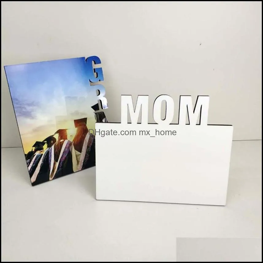 MDF Sublimation Blank Photo Frame DIY Wooden Lettering Photo Board Sublimating White Family Home Album Frame Heat Transfer Items By Air