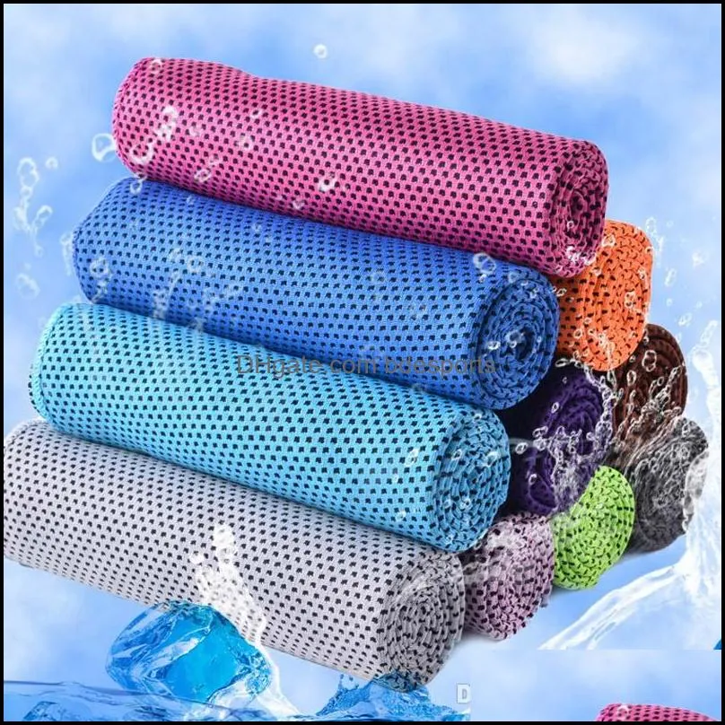 30*90cm Ice Cold Towels Summer Cooling Sunstroke Sports Exercise Towels Cooler Running Towels Quick Dry Soft Breathable Towel BH2087