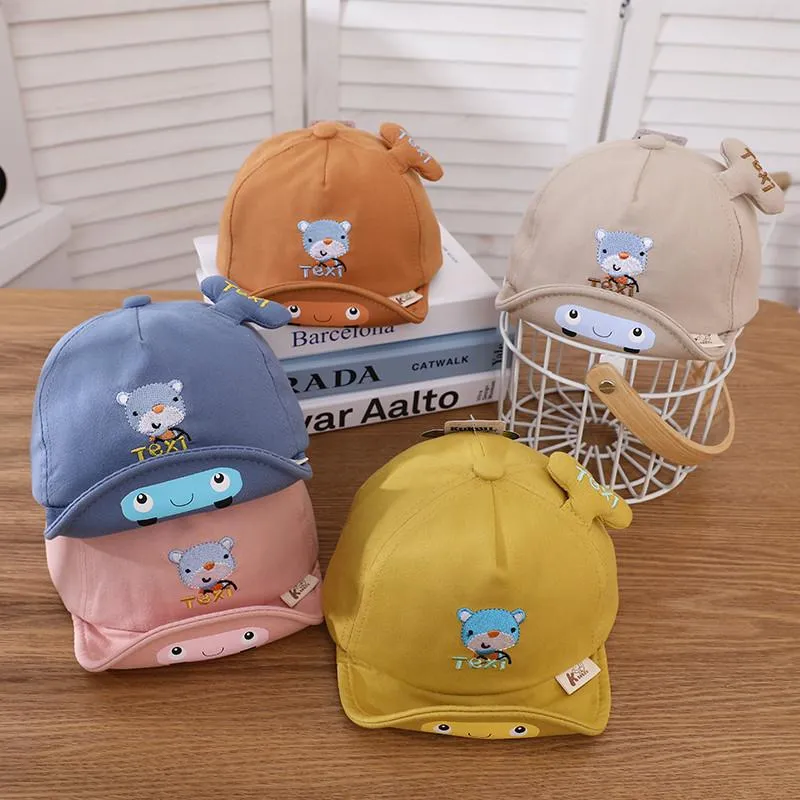 Caps Hats Cartoon Bear Baby Boy Baseball Autumn Outdoor Girl Sun Cotton Soft Peuter Kids Beach Hoed Infant Born Capscaps