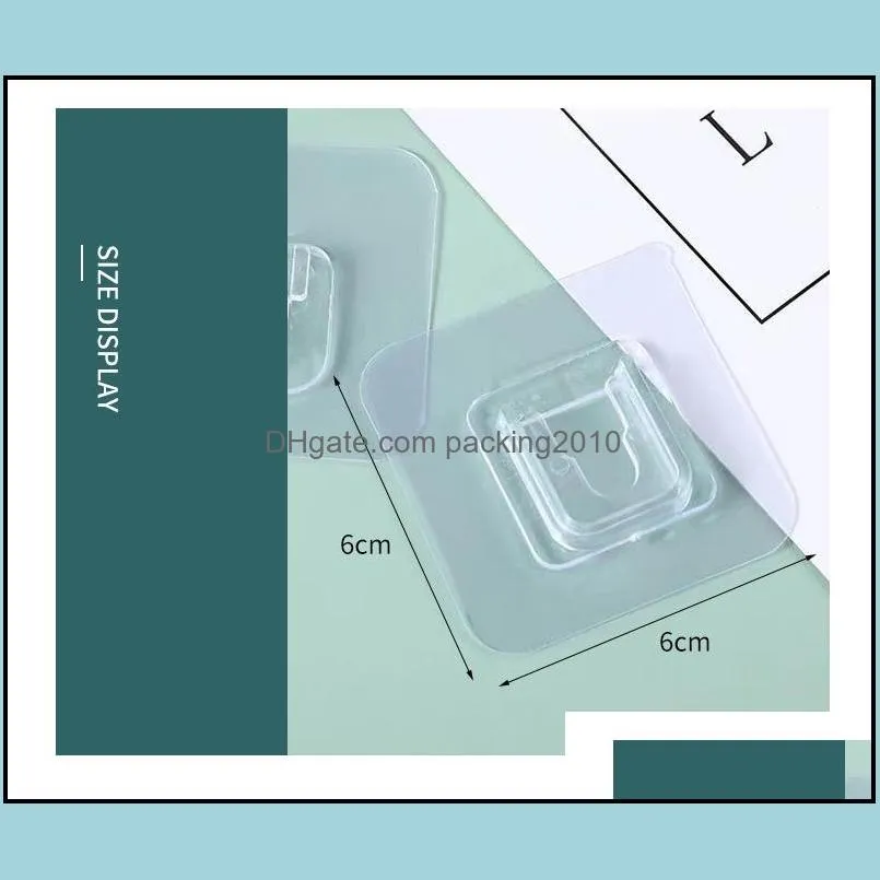 double-sided adhesive hook hanger strong transparent hooks suction cup sucker wall storage holder fhl145-zwl488-2
