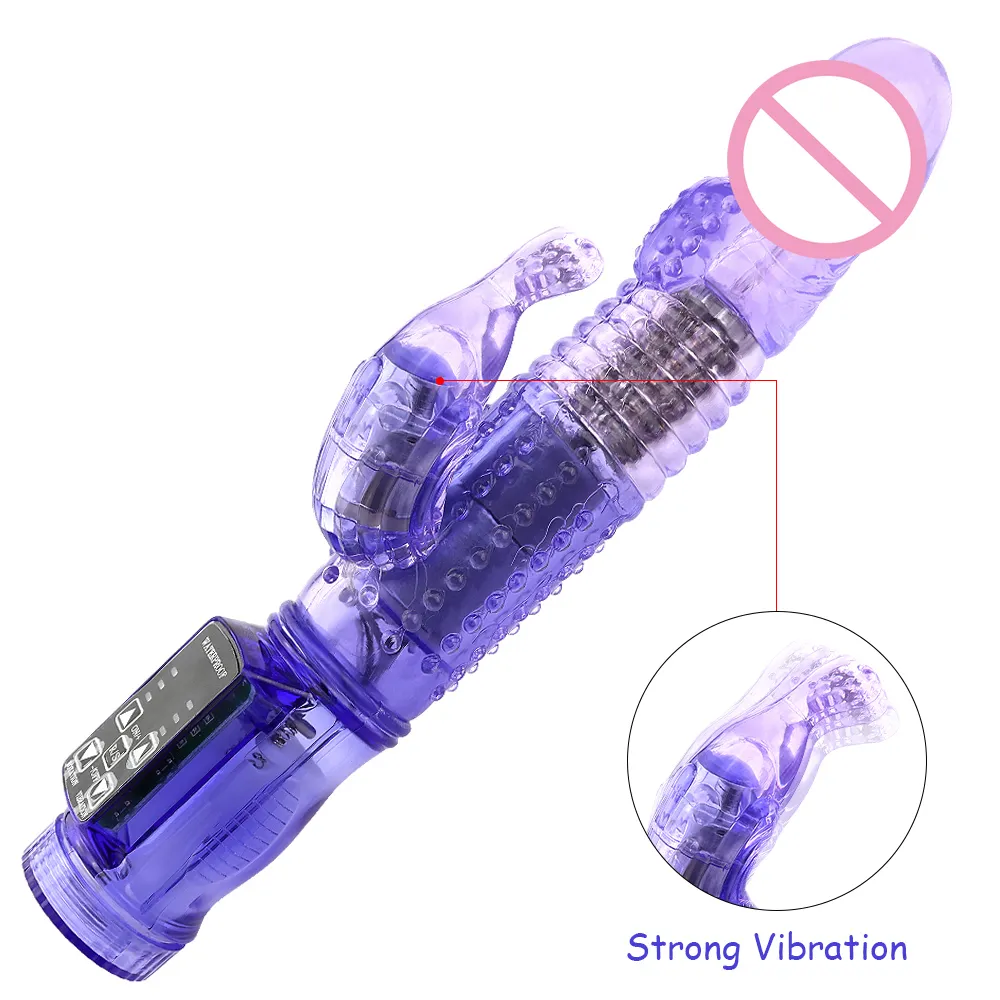 Vibromasseur lapin à double moteur, 12 vitesses de Vibration et 360 rotations, gode point G, masseur Anal pour clitoris, sexy pour femmes adultes