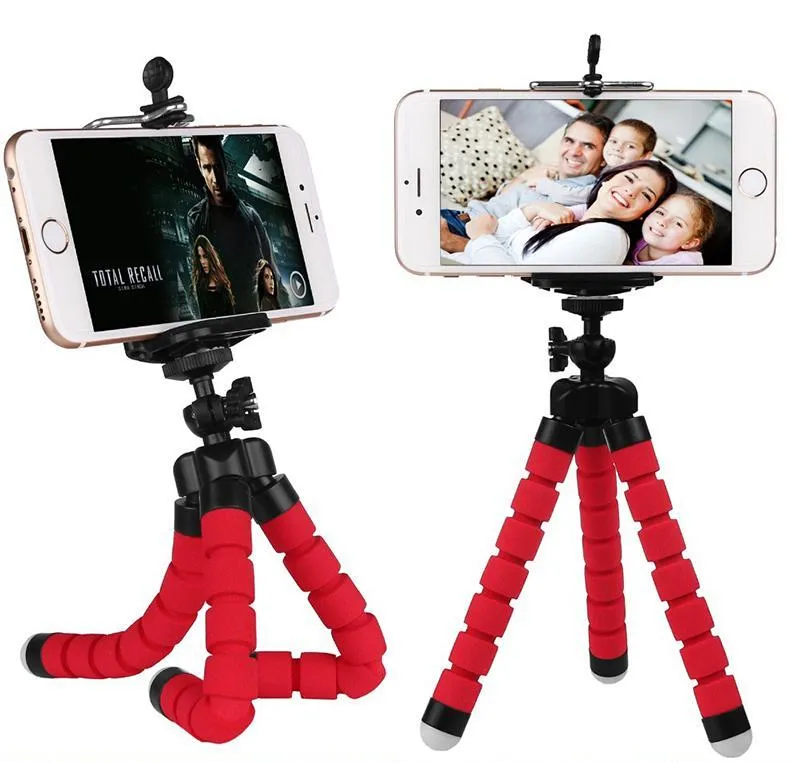 Supporto per treppiede flessibile per polpo Supporto universale per telefono cellulare Monopiede per selfie con fotocamera per auto con otturatore remoto Bluetooth