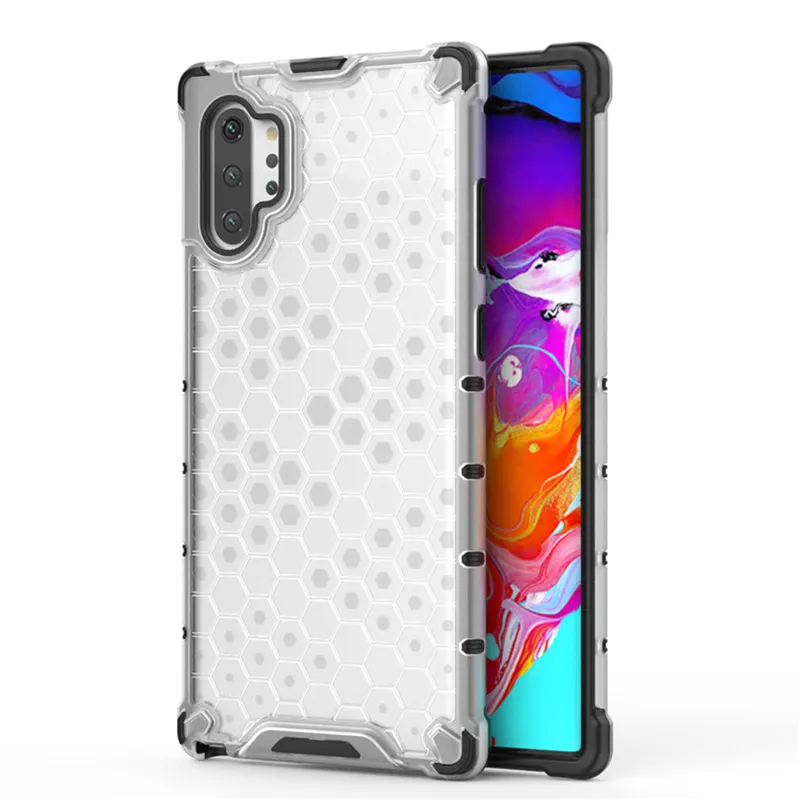 Clear Case Honeycomb Pattern Cover Shockproof Phone Cases for Samsung Galaxy S21 Ultra S20 S10 Plus S10E Note 20 Note 10 A50S A71 A51