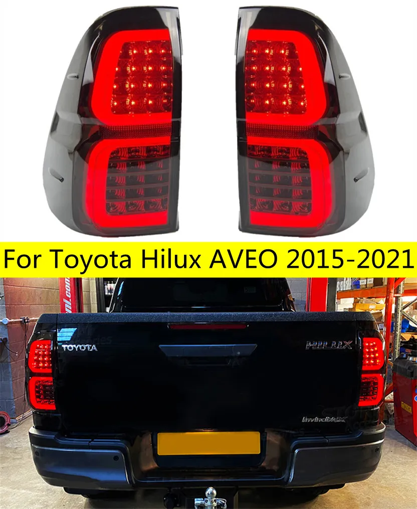 Car LED Taillights Accessories For Toyota Hilux AVEO 20 15-2021 Daytime Running Brake Reverse Rear Lamp Streamer Lighting