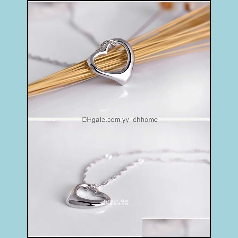 heart necklace necklaces hot sale silver chain pendant necklaces for women girl party gift fashion jewelry wholesale free shipping -