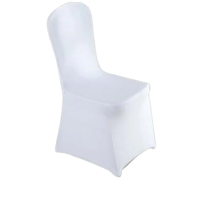 White Polyester Spandex Wedding Party Chair Covers for Weddings Banquet Folding Hotel Decoration