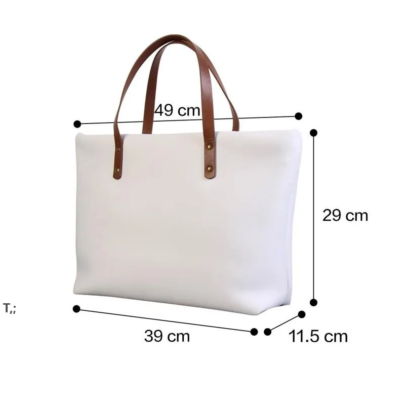 Sublimation Storage Bags Thermal Transfer White Bag with Handle Sublimated Bags Heat Printing Customized Handbag by sea CCE13555