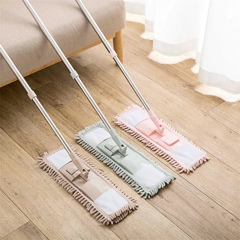 Chenille Dust Mop Bathroom Floor Household Cleaning Folding Filling Flat Replacement Head Housework Candy Color Tool 220329
