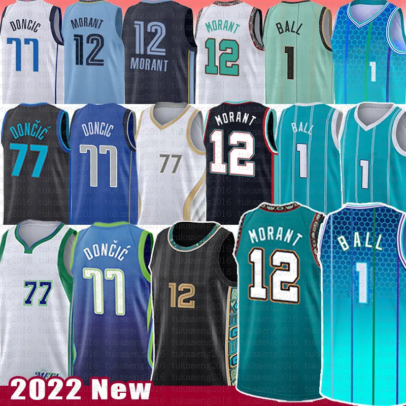 12 Ja Morant Luka Doncic LaMelo 볼 농구 저지 20 1 77 Gordon Hayward 2022 Mens Shirts Jerseys