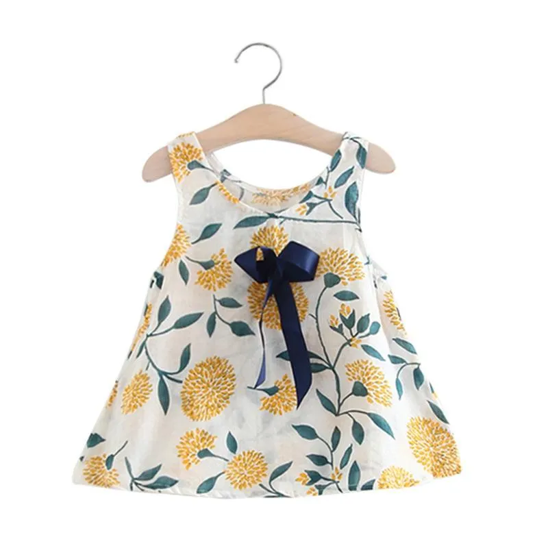 Girl's jurken peuter kinderen babymeisjes kleren zomer mouwloze bloemen prinses jurk casual strand outfits pre -Emie Dressgirl's