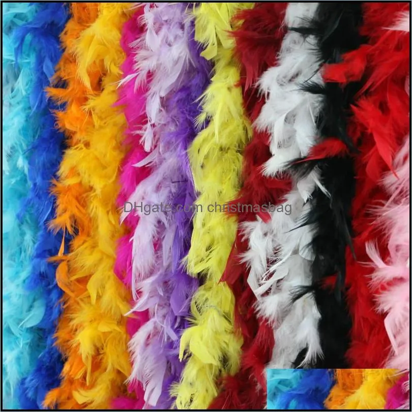 10pcs/lot 2m Long Chicken Feather Strip Color Turkey Feather for Carnival Christmas Party Wedding Decorations costume decoration