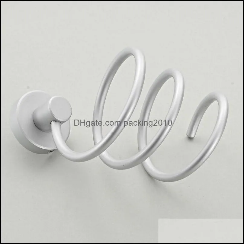 Bathroom Storage Rack Hair Dryer Holder Multi Function Hanger Support Simple EDC Aluminium Alloy Flexible Practical Silvery 8jd C1