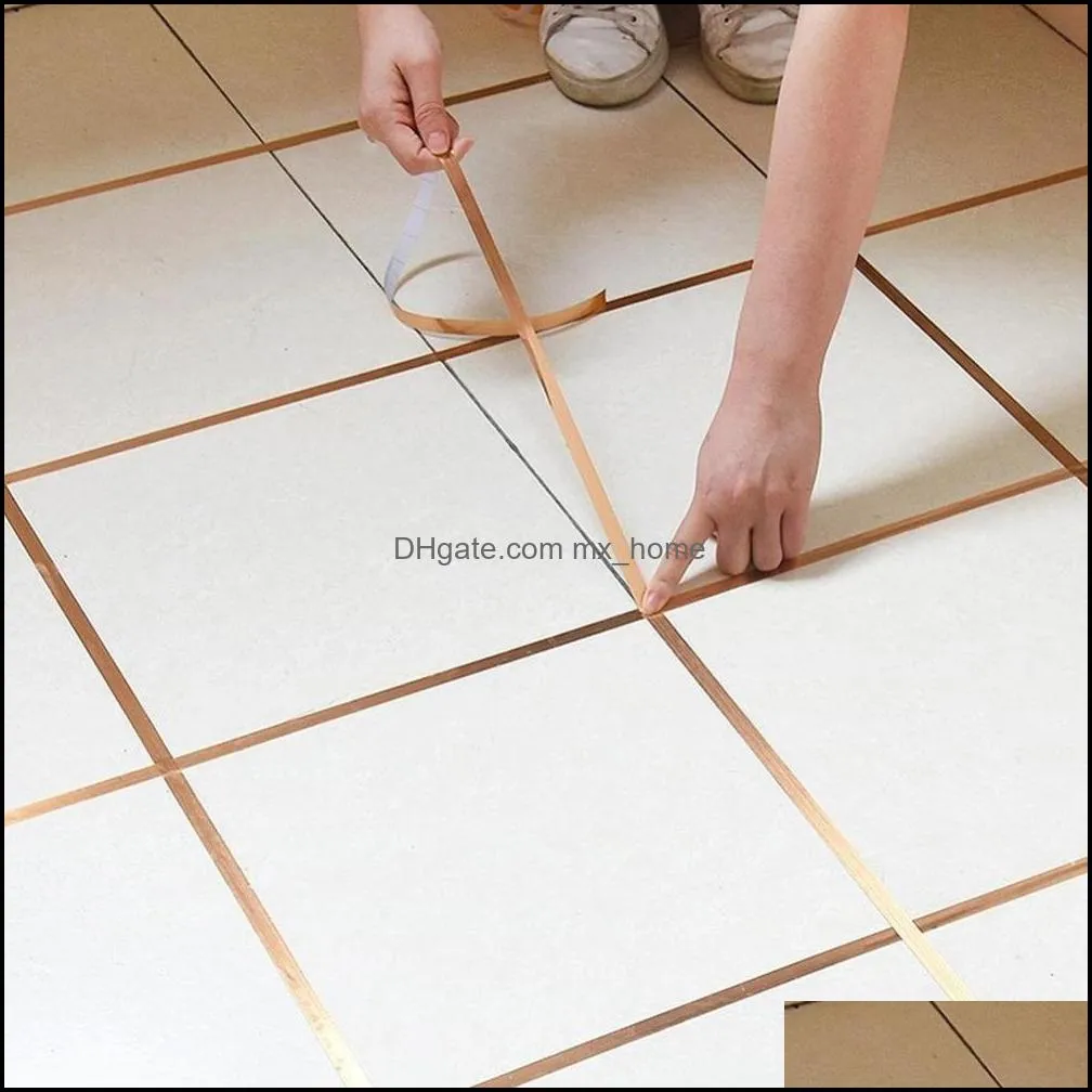 gold self adhesive tile sticker waterproof wall gap sealing tape strip floor beauty seam stickers home decoration decals