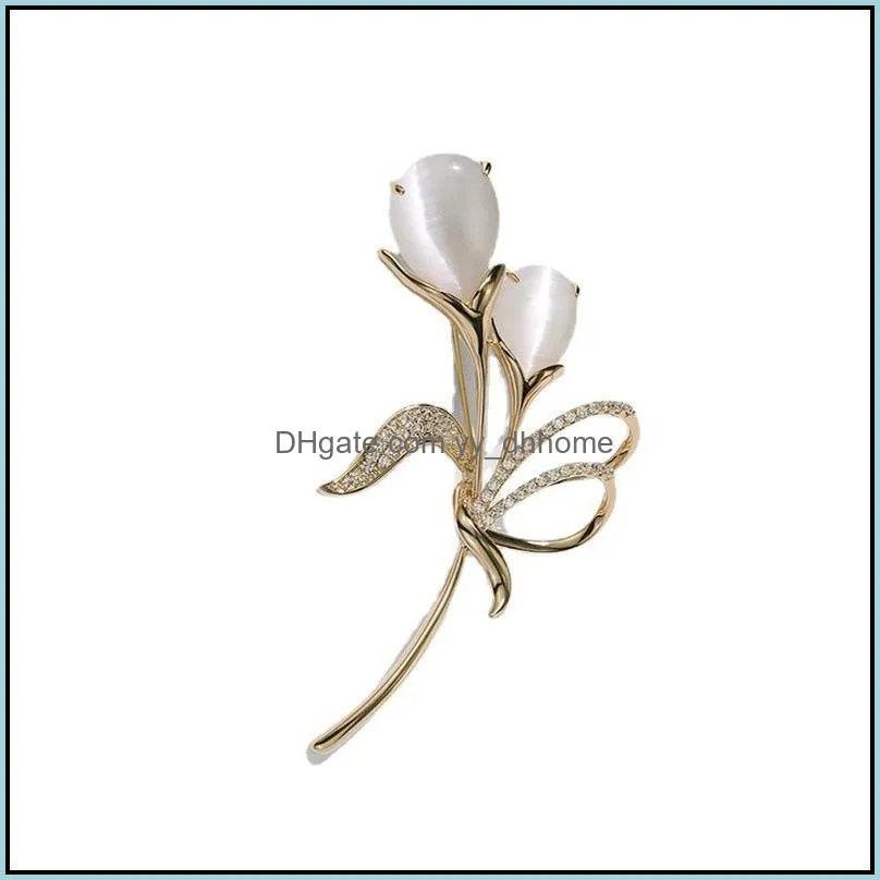 Pins Brooches Jewelry Elegant Tip Flower Bouquet Hijab Pins Female Brooch Wedding Accessories Gift Drop Delivery 2021 Cfrqv