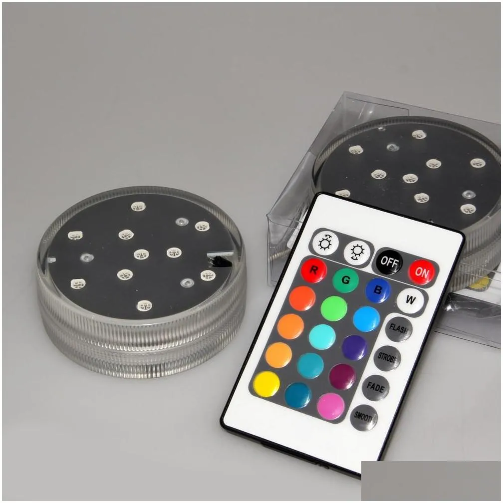 3 styles rgb 5050 smd 10led waterproof submersible led tea light candle light for wedding party christmas decorations