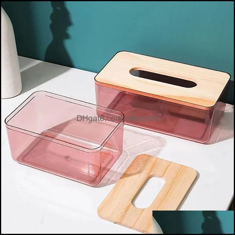 Tissue Boxes & Napkins Household Kitchen Living Room Large Transparent Box Bedroom Plastic Storage