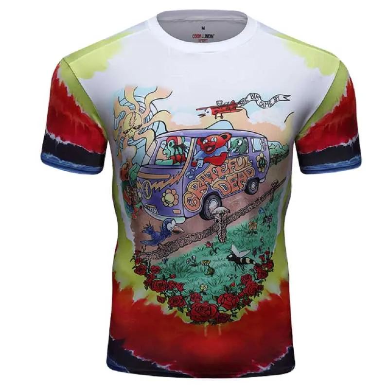 Männer T-Shirts Design Mode Digitale Sublimation Gedruckt Kompression Kurzarm Rash Guards Männer Outdoor Laufen Gym ShirtHerren