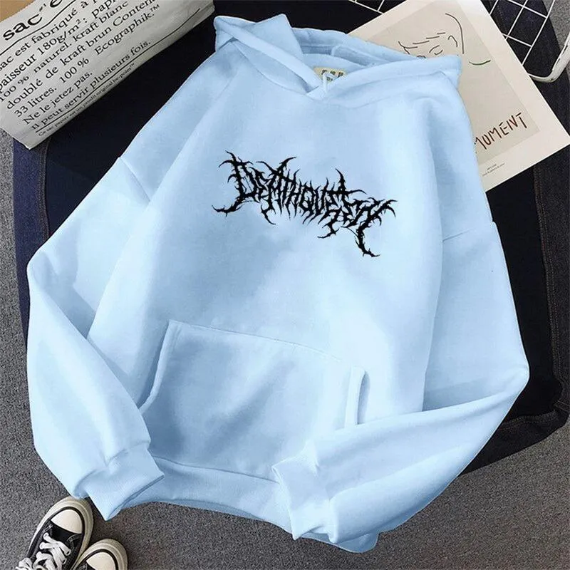 Velvet Cool Print Letter Sweatshirt Men And Women Harajuku Hoodies