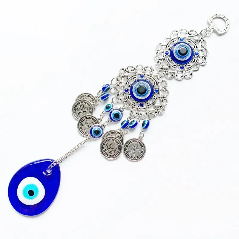 Andra heminredning Väggmonterad dekoration Turkish Blue Eye Round Water Drop Amulet Gift 20220617 D3