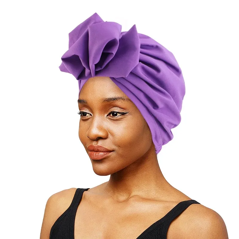 Femmes Hijabs Turban Africain Bandeau Grand Noeud Foulard Femmes Musulmanes Écharpe Élégant Rétro Fleur Tête Cap Musulman Casque