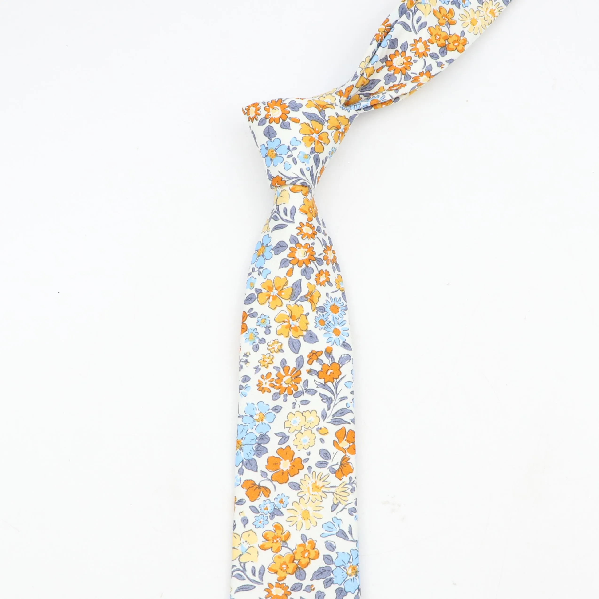 Cravatta per uomo Collo in cotone skinny floreale Abiti casual Cravatte eleganti Cravatte classiche con stampa floreale Accessori da sposa