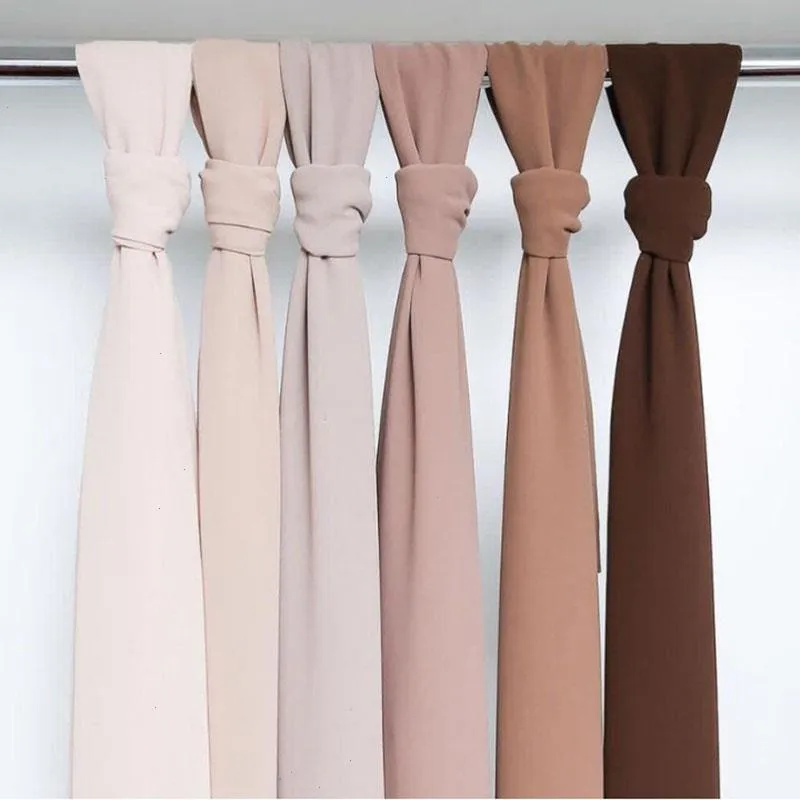 Gute Nähte, Damenschals, Hijabs, langer Schal, Tücher, einfarbig, hochwertiger Premium-Hijab-Schal aus schwerem Chiffon, malaysisch