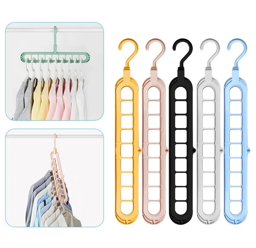 Clothes Hanger Racks Multi-port Support Circle Clothes Drying Multifunction Plastic Scarf Hangers Storage Rack