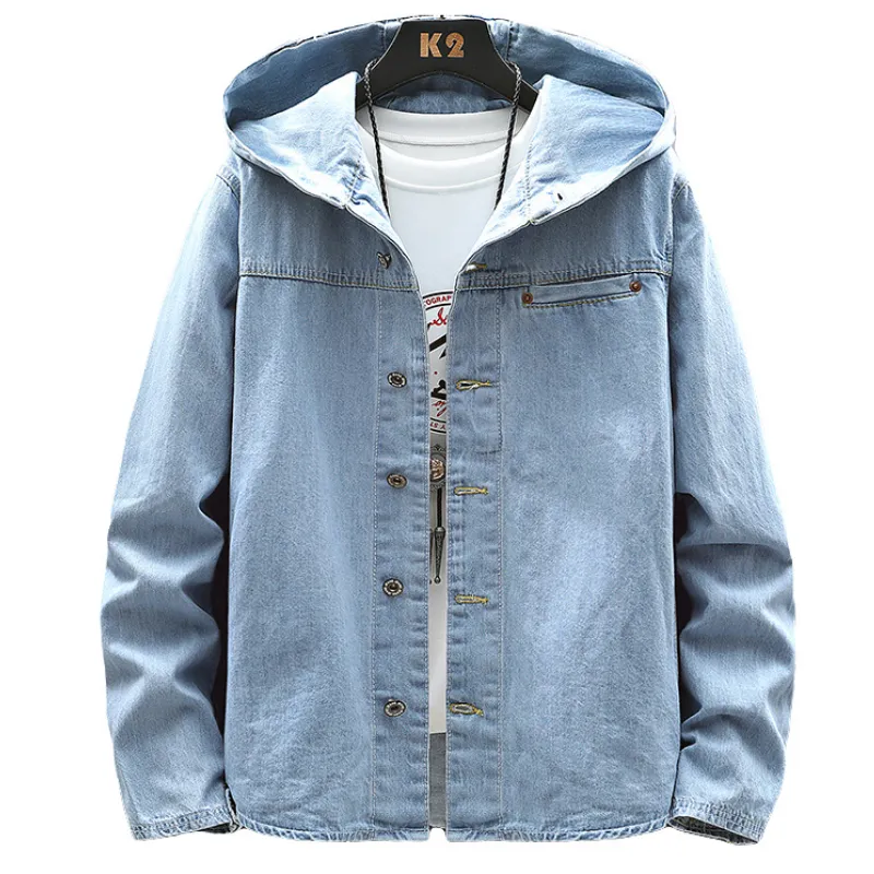 Autumn hooded top denim jacket