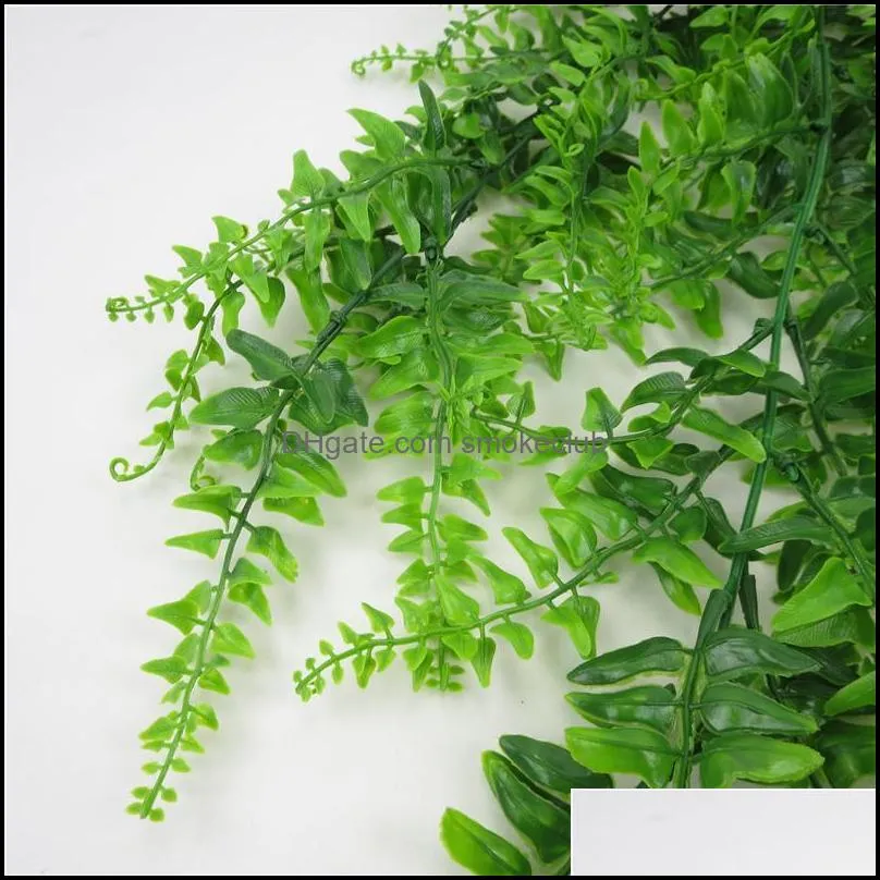 Decorative Flowers & Wreaths Simulation Fern Grass Green Plant Artificial  Leaves Flower Wall Hanging Plants For Living Room Home