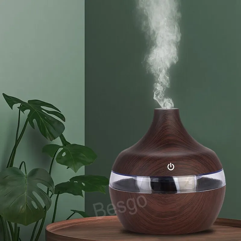Diffusore di oli essenziali per aromaterapia Umidificatore per venature del legno imitazione domestica Grani di legno Diffusori di nebbia fredda ad ultrasuoni BH7212 TQQ
