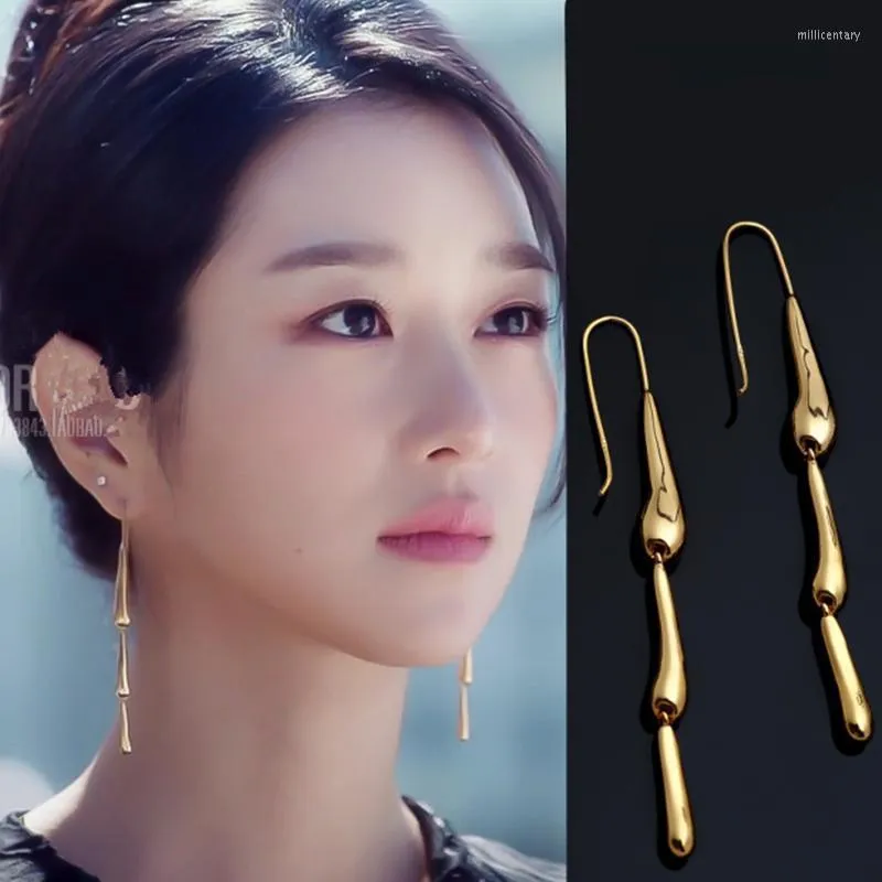 ダングルシャンデリアseo yea yea y yea ji gold silver drop long tassel metal earrings for womendangle dangledangle mill22