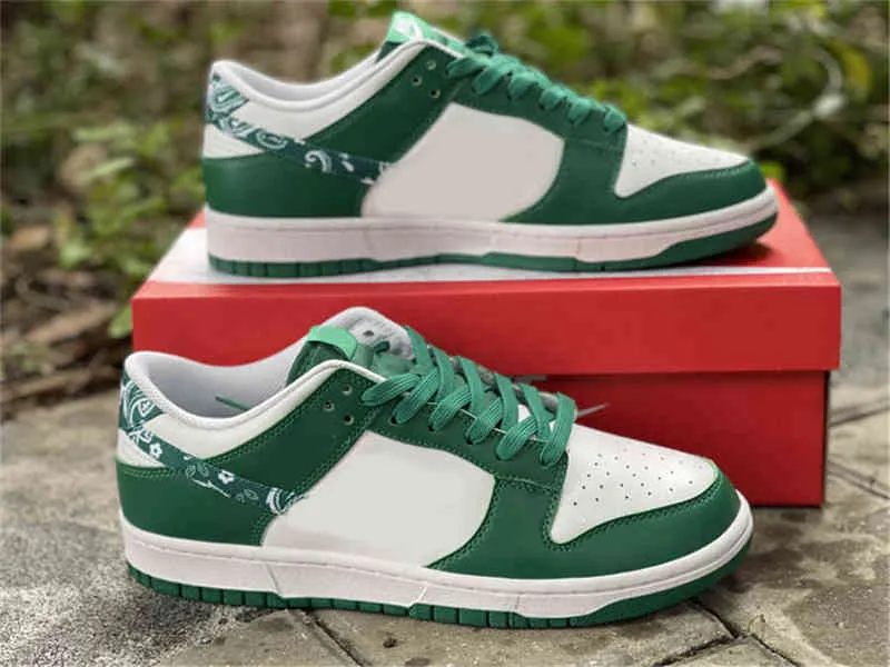 2022 Release Dun K Niski Green Paisley Buty DH4401-102 Autentyczne męskie Trampki sportowe na zewnątrz z oryginalnym pudełkiem 36-46