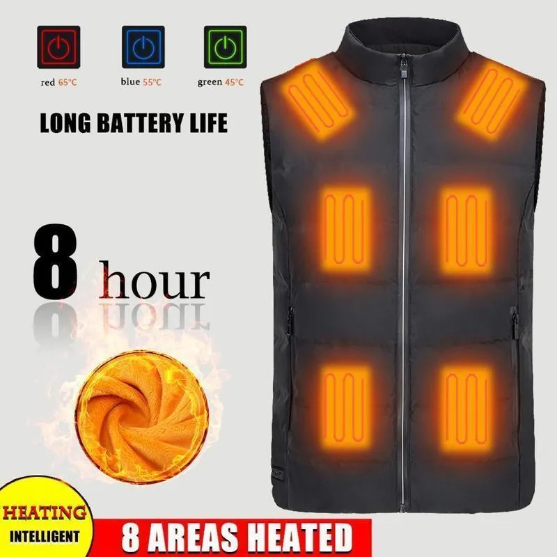 Winter warme vrouwen jas Verwarmd vest USB Verwarmd Vest Elektrische verwarming Jas Lichaam Warmer verwarming Kussen voor vrouwen Men Verwarming Vest 201031