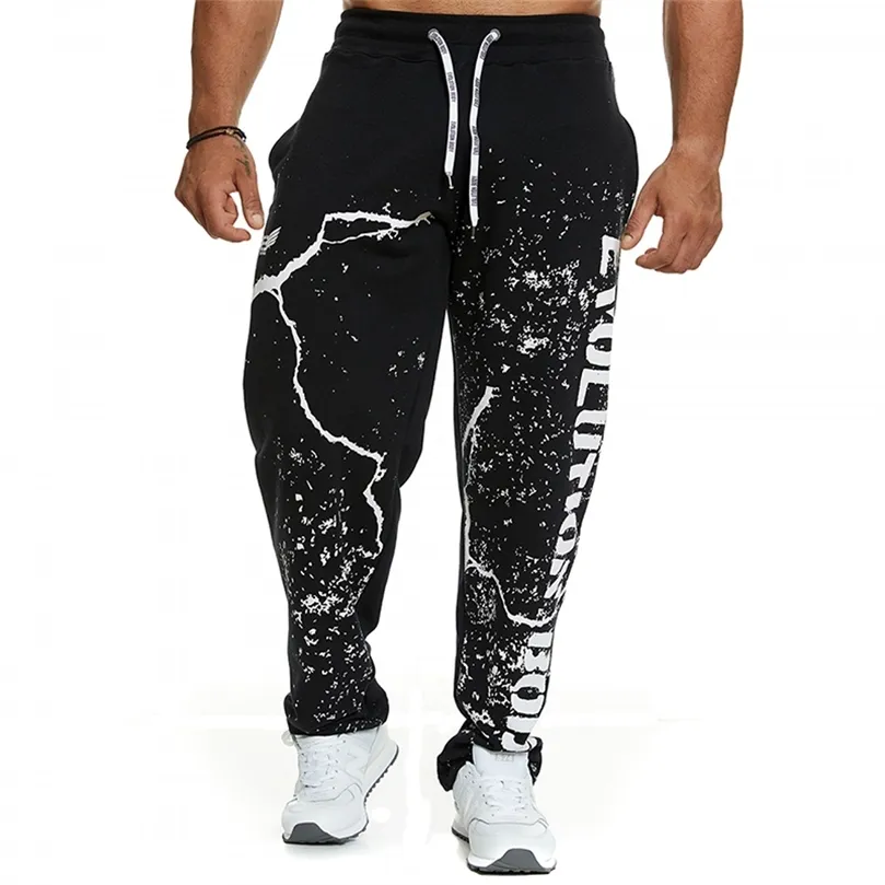 Bieganie spodni Mężczyźni bawełniane miękkie kulturystyki joggery dresowe sporty harem długie spodnie fitness Sport treningowe 220622