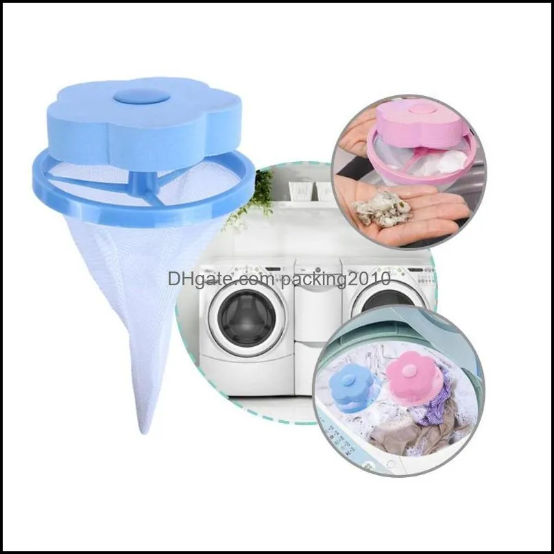 Flower-type Washing Machine Floating Lint Mesh Bag Hair Removal Clean Filter Net Pouch, Floating Washing Machine Filter Washer Lint