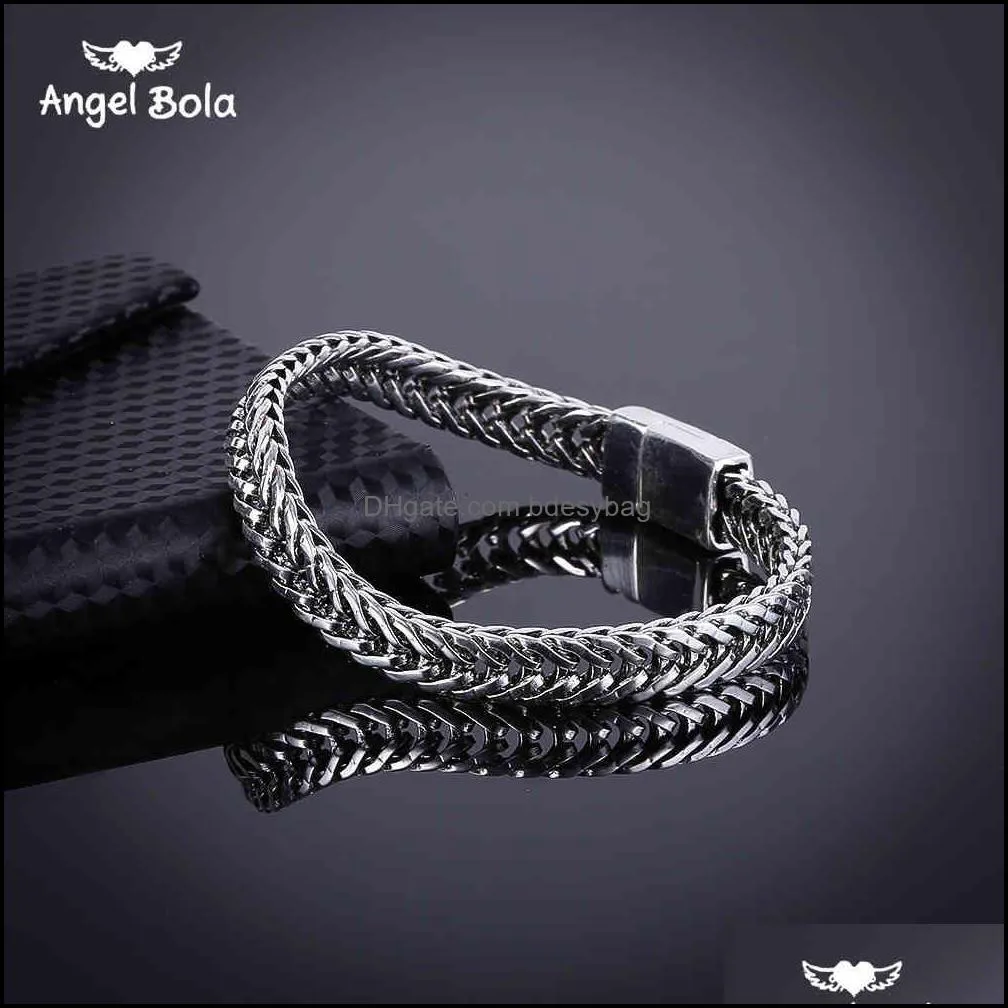 fashion link ancient silver color bracelet women heavy 5mm wide mens buddha bangles 2020 bicycle chain wristband