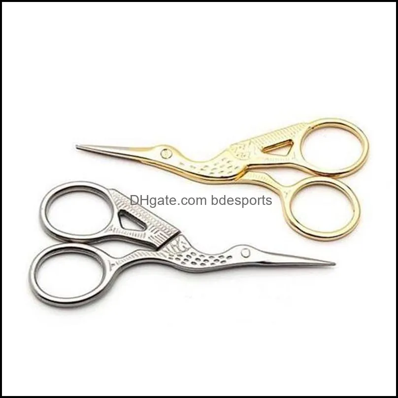 Stainless Steel Embroidery Sewing Tools Crane Shape Stork Measures Retro Craft Shears Cross Stitch Scissors fast shipping 35pcs