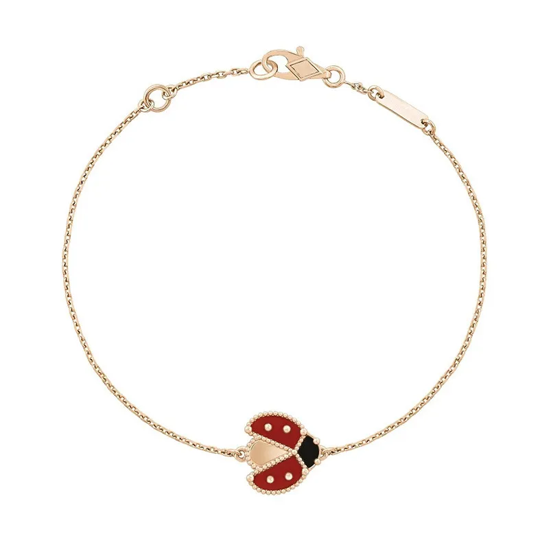 Claasic – Bracelet porte-bonheur pour la fête des mères, bijoux de printemps, ailes ouvertes/fermées, coccinelle, breloques, haute édition