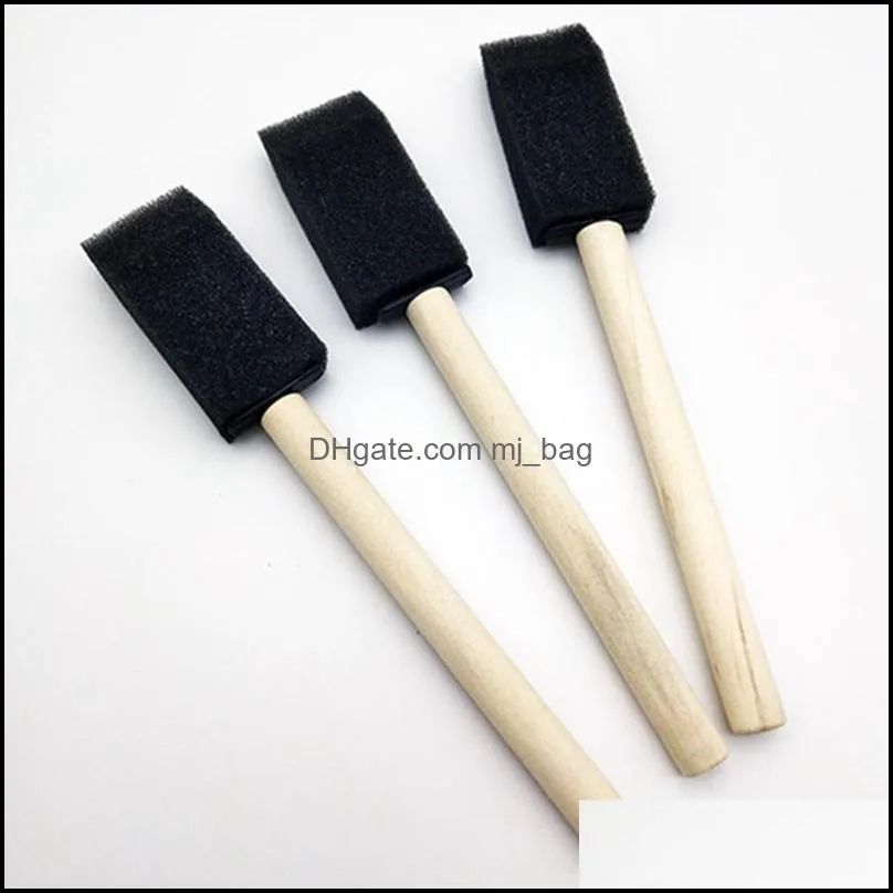 foam sponge brush sponge paint brushes with wood handle for kids children students art class graffiti painting back to school black