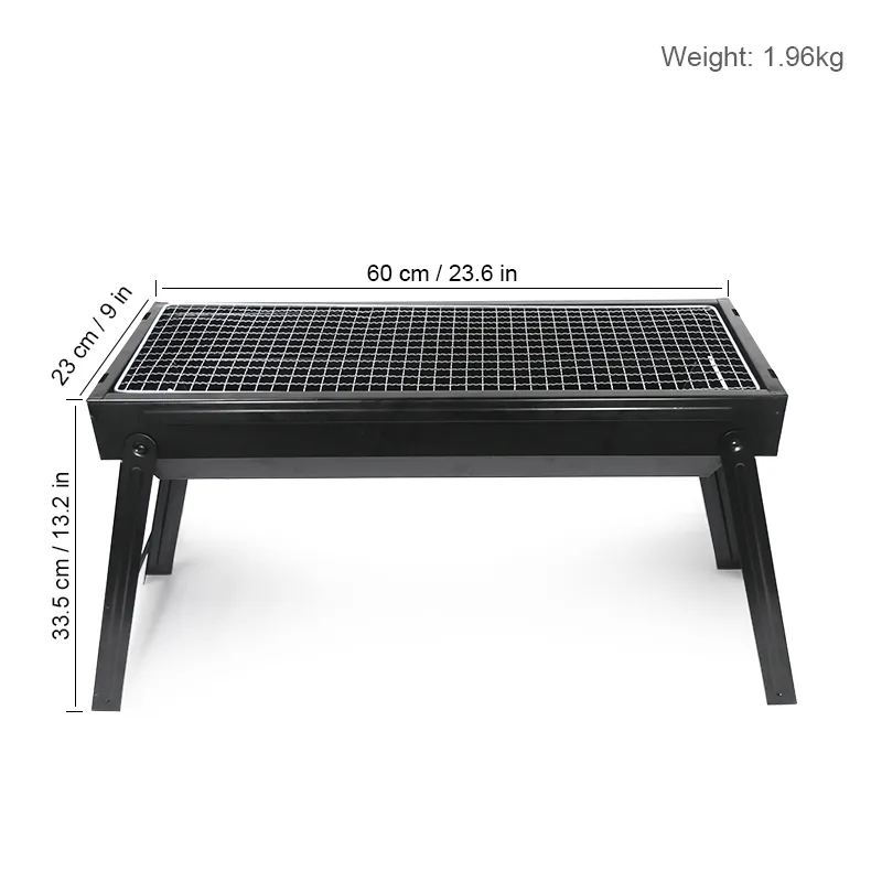 Portable Noir Barbecue Grill En Plein Air Pique-Nique Ustensiles De Cuisine En Métal Pliable Barbecue Grill Auto-conduite Cadeaux B6