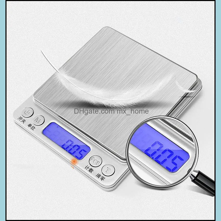 portable mini electronic digital scales new 500/0.01g 3000g/0.1g lcd postal kitchen jewelry weight balance scales vt1924